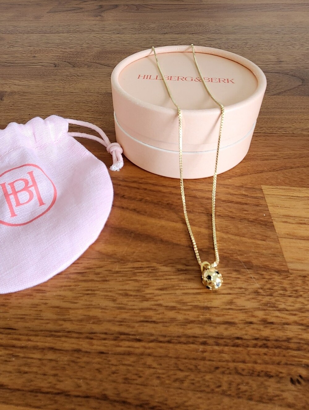 Hillberg & Berk 14k Gold Vermeil Box Chain w/Kick Charm